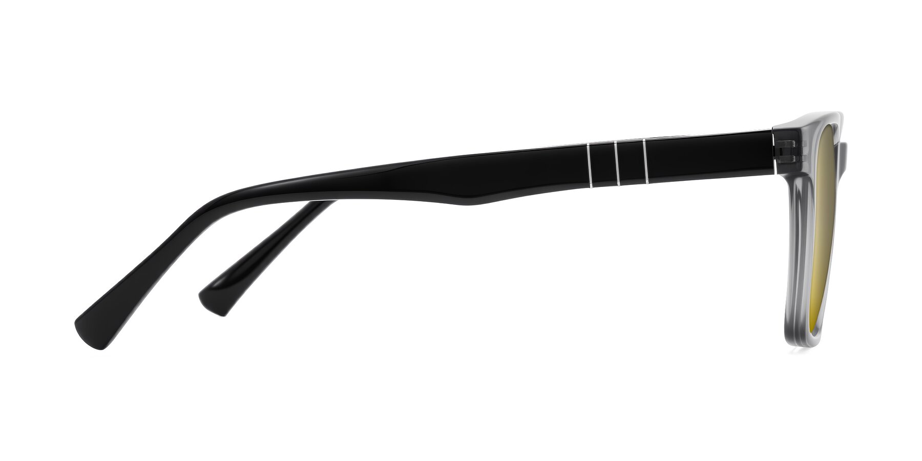 Side of Doelum in Gray/Black with Gold Mirrored Lenses