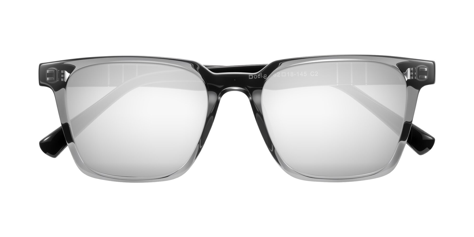 Folded Front of Doelum in Gray/Black with Silver Mirrored Lenses