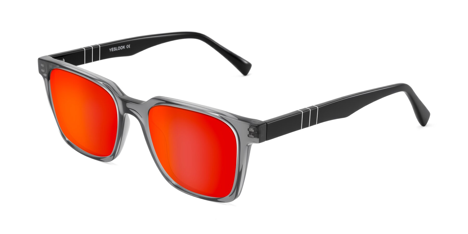Angle of Doelum in Gray/Black with Red Gold Mirrored Lenses