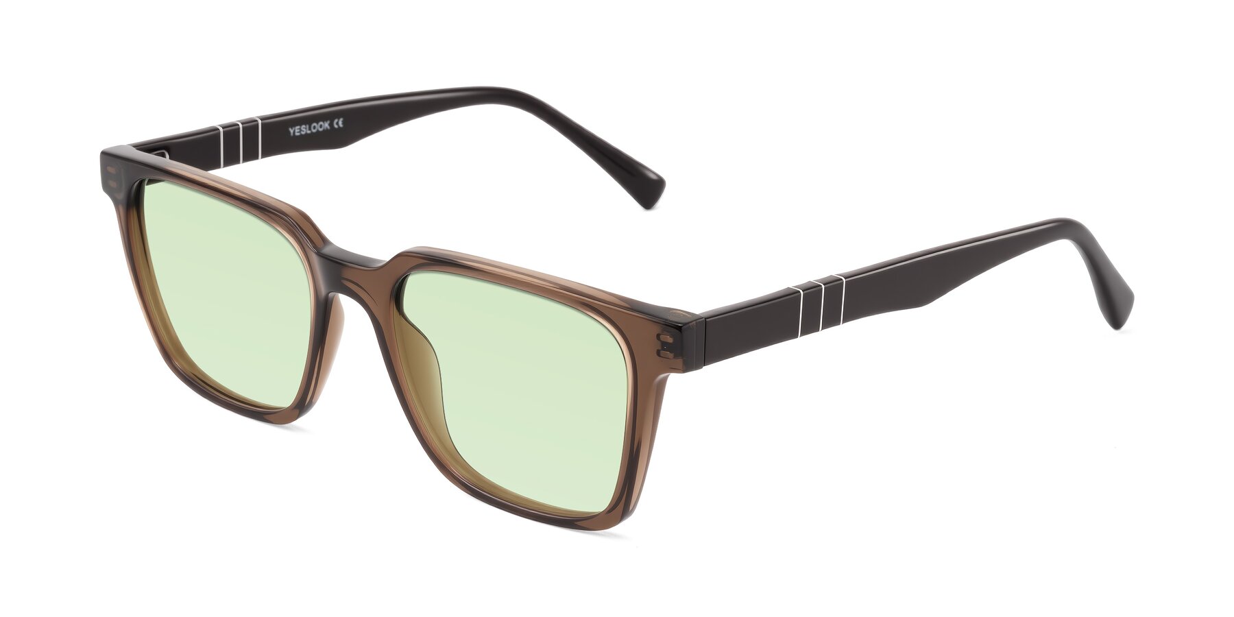 Angle of Doelum in Brown with Light Green Tinted Lenses