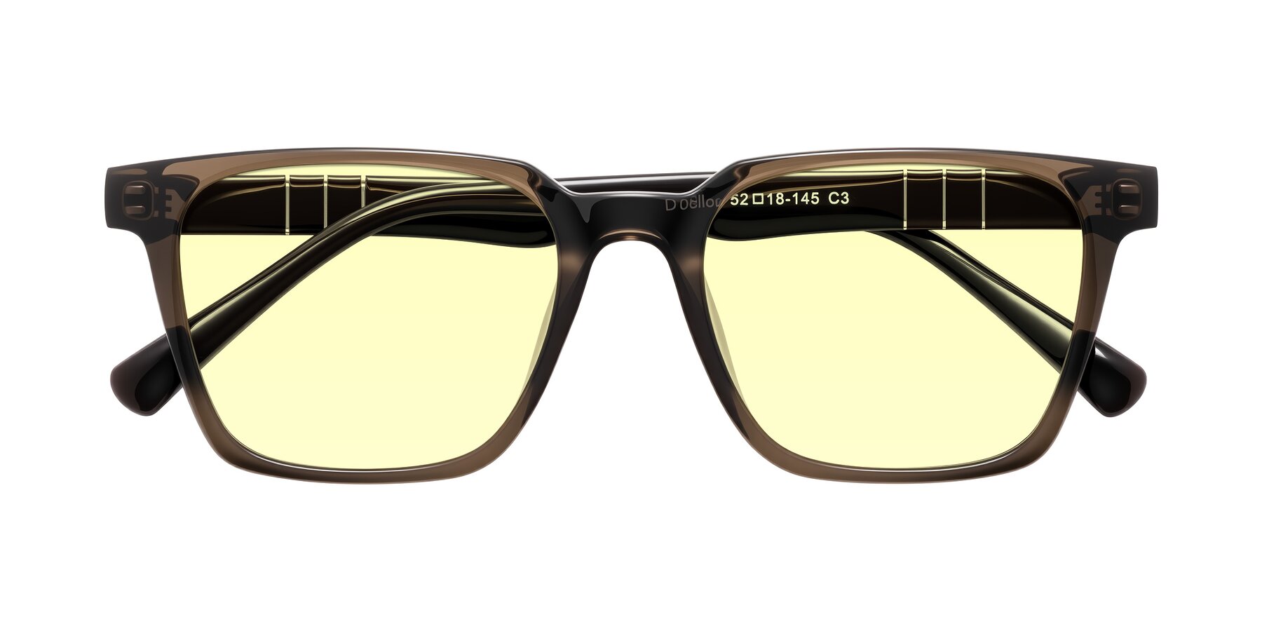 Folded Front of Doelum in Brown with Light Yellow Tinted Lenses