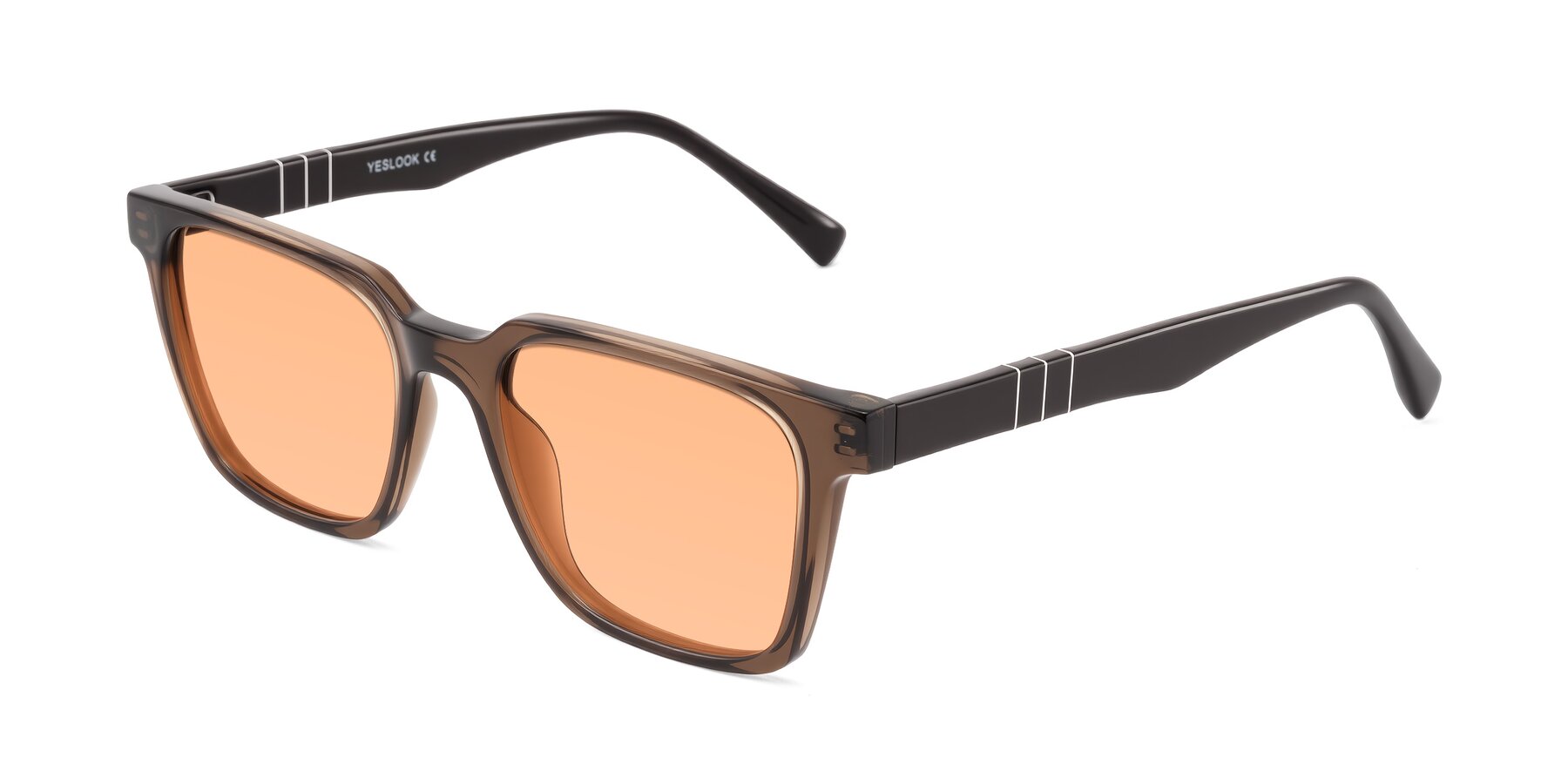 Angle of Doelum in Brown with Light Orange Tinted Lenses