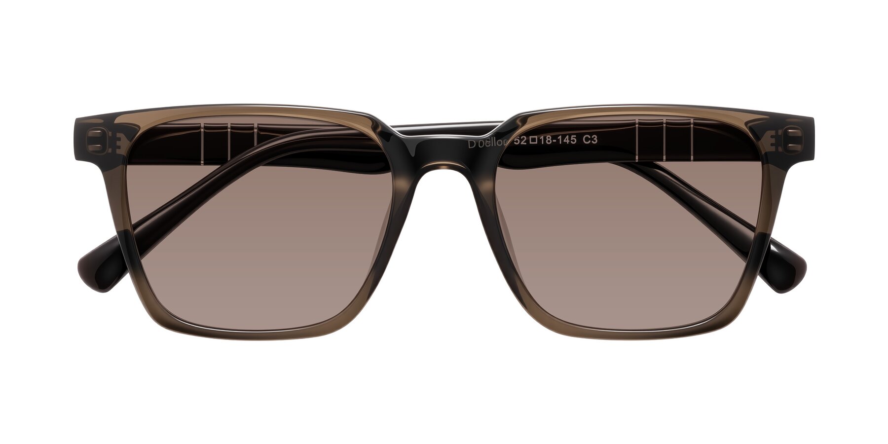 Folded Front of Doelum in Brown with Medium Brown Tinted Lenses