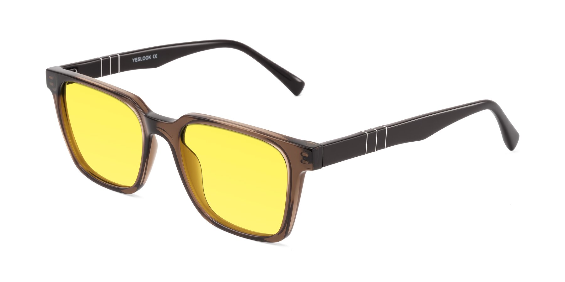 Angle of Doelum in Brown with Medium Yellow Tinted Lenses