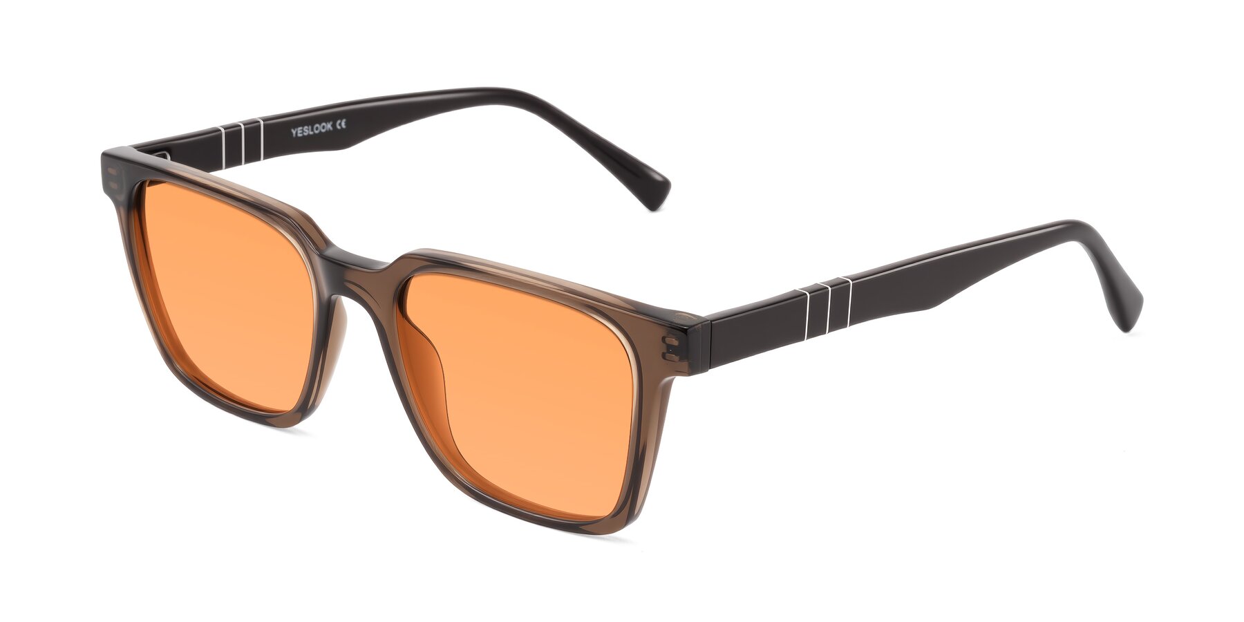 Angle of Doelum in Brown with Medium Orange Tinted Lenses