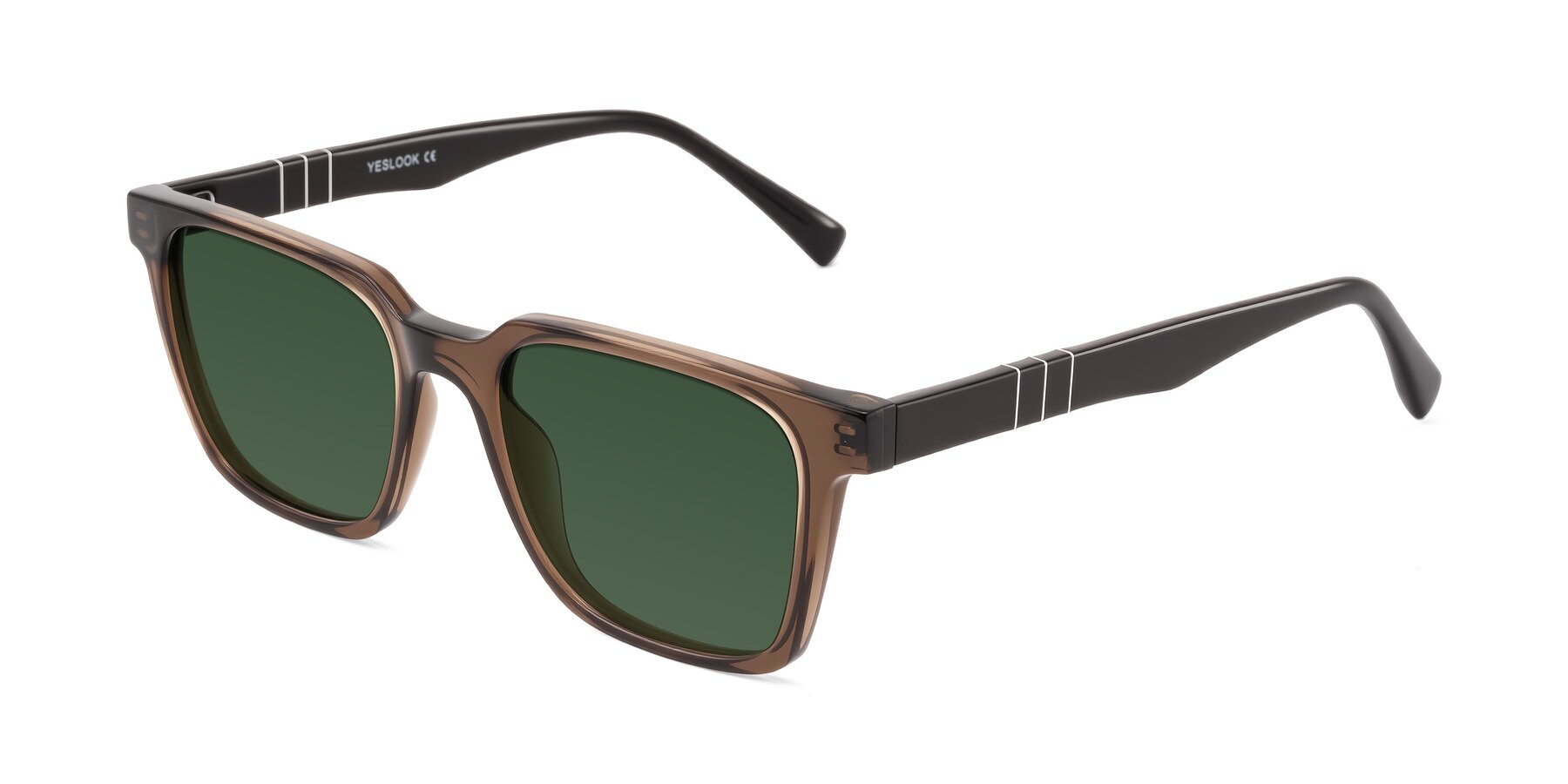 Angle of Doelum in Brown with Green Tinted Lenses