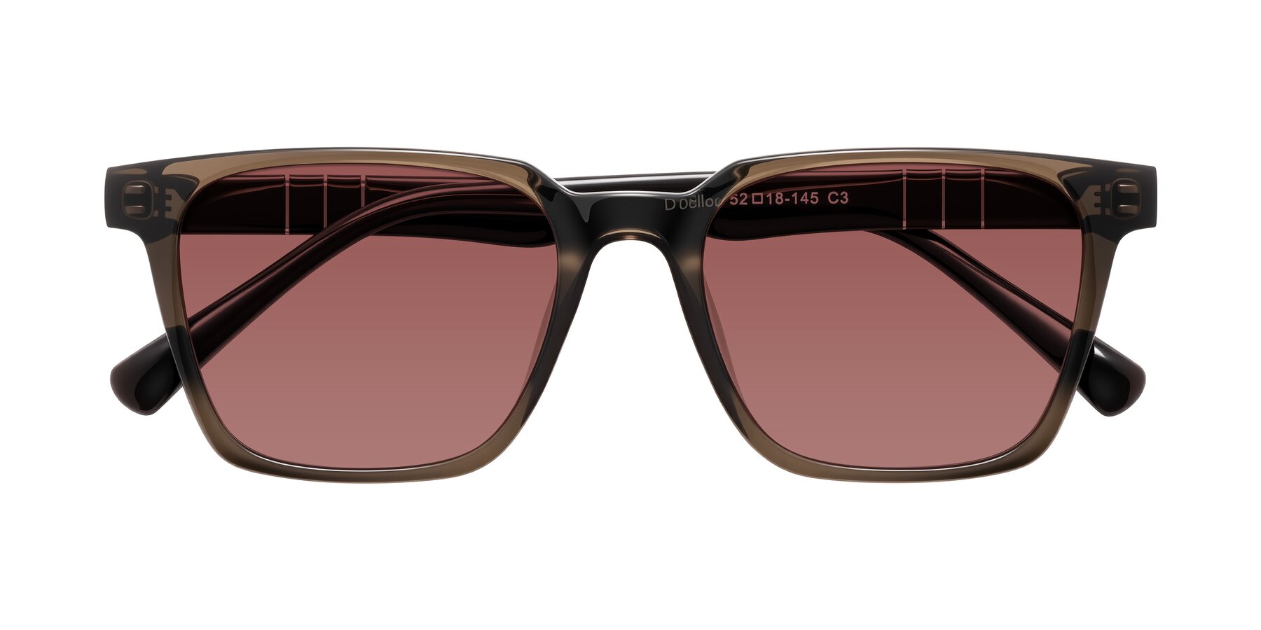 Folded Front of Doelum in Brown with Garnet Tinted Lenses