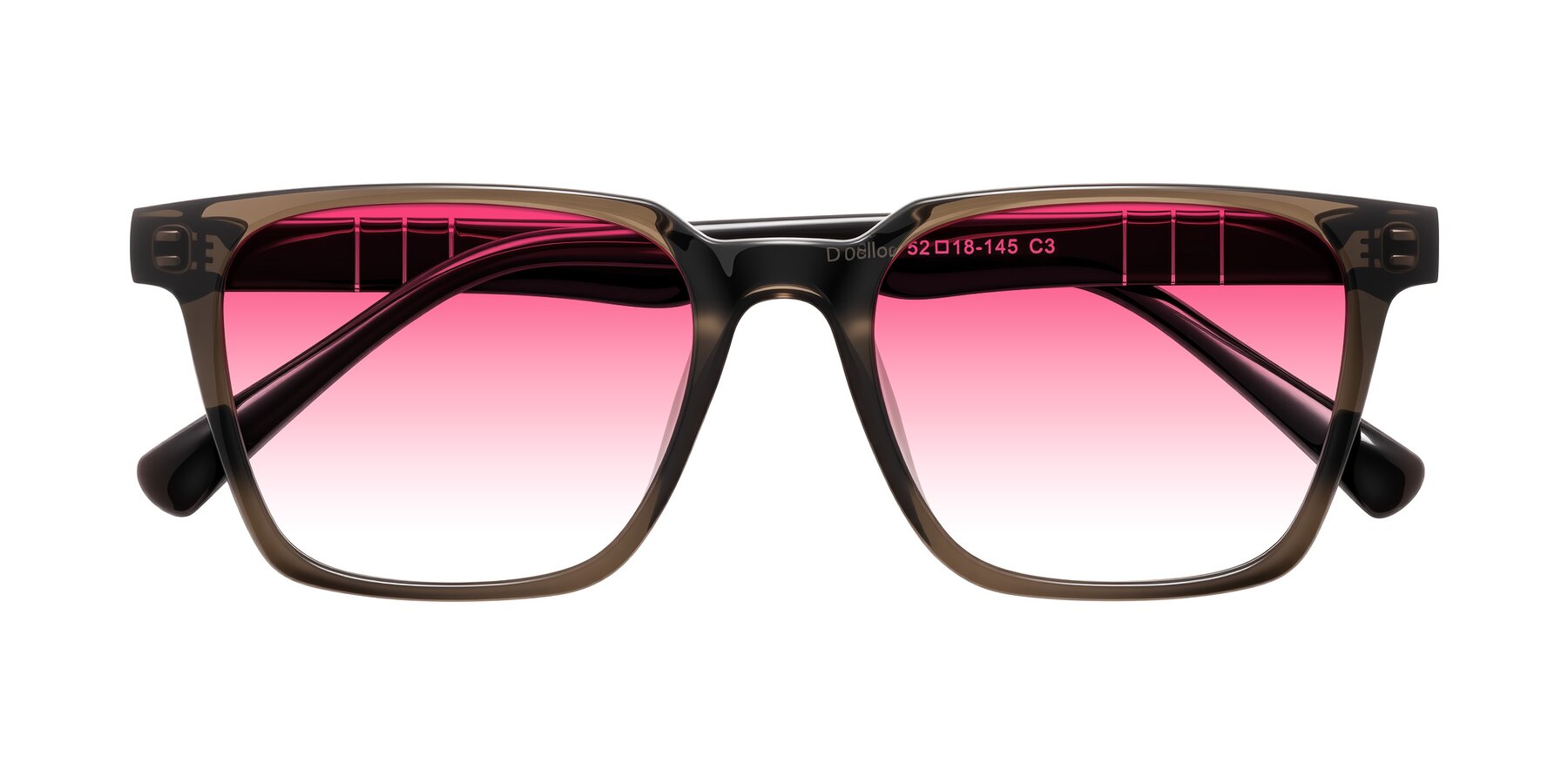 Folded Front of Doelum in Brown with Pink Gradient Lenses