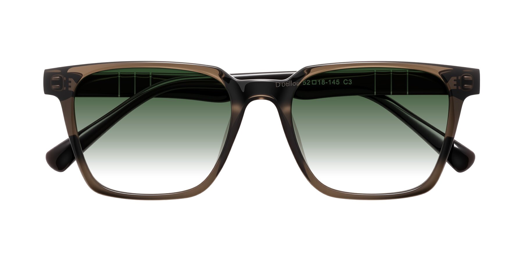 Folded Front of Doelum in Brown with Green Gradient Lenses