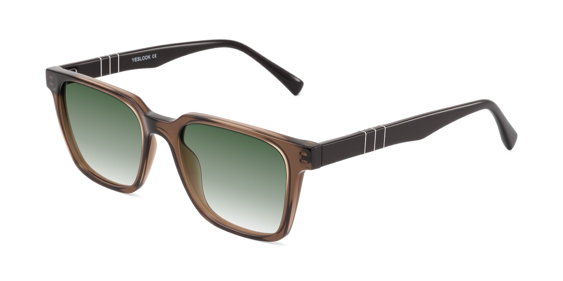 Angle of Doelum in Brown with Green Gradient Lenses