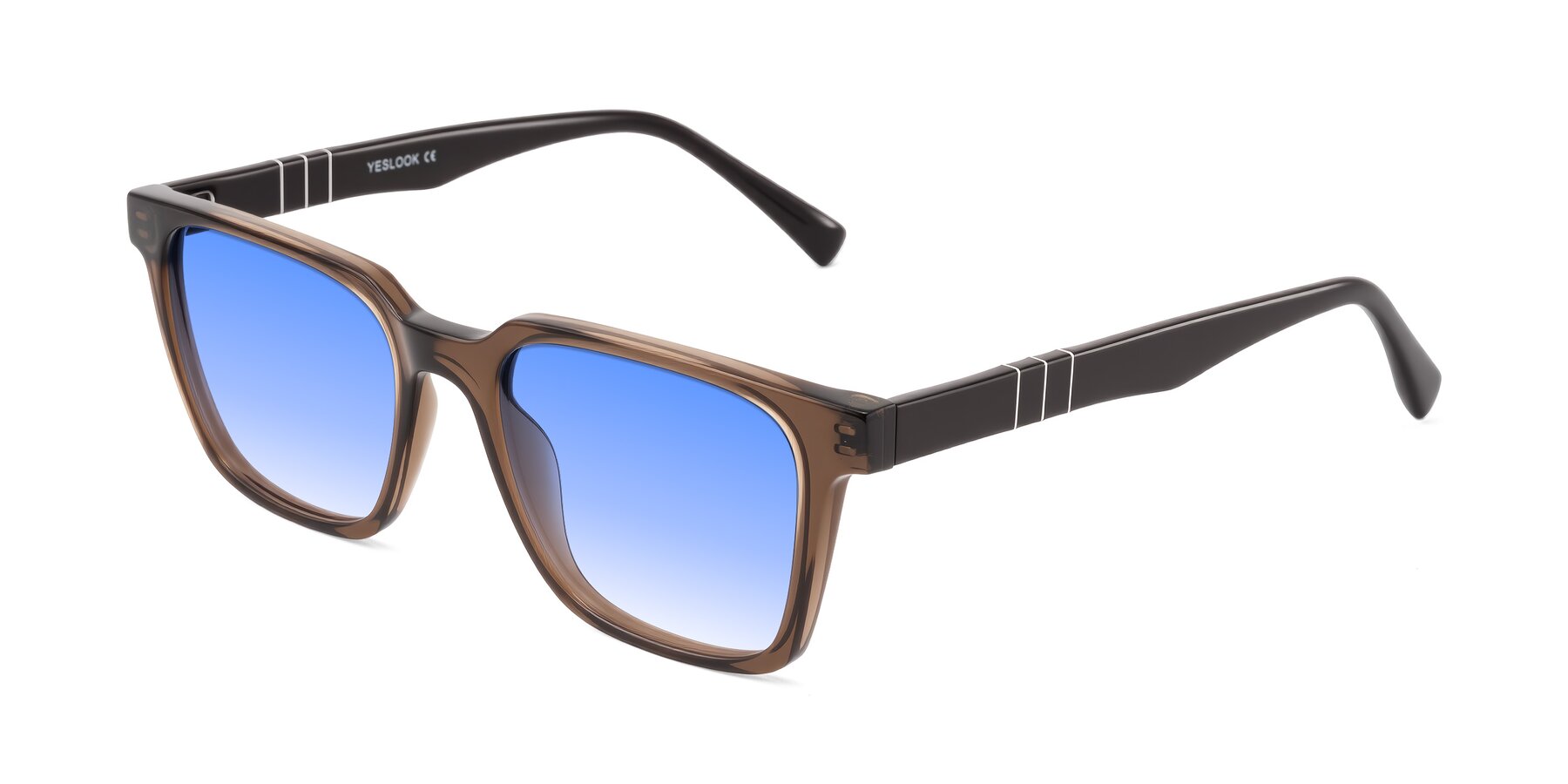 Angle of Doelum in Brown with Blue Gradient Lenses