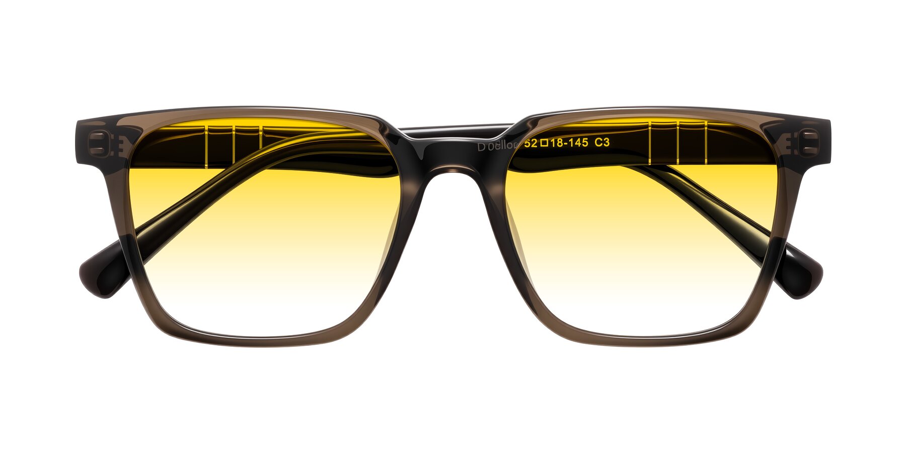 Folded Front of Doelum in Brown with Yellow Gradient Lenses