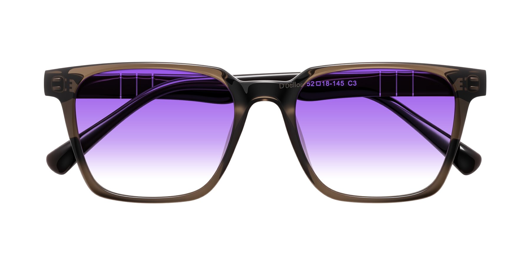 Folded Front of Doelum in Brown with Purple Gradient Lenses