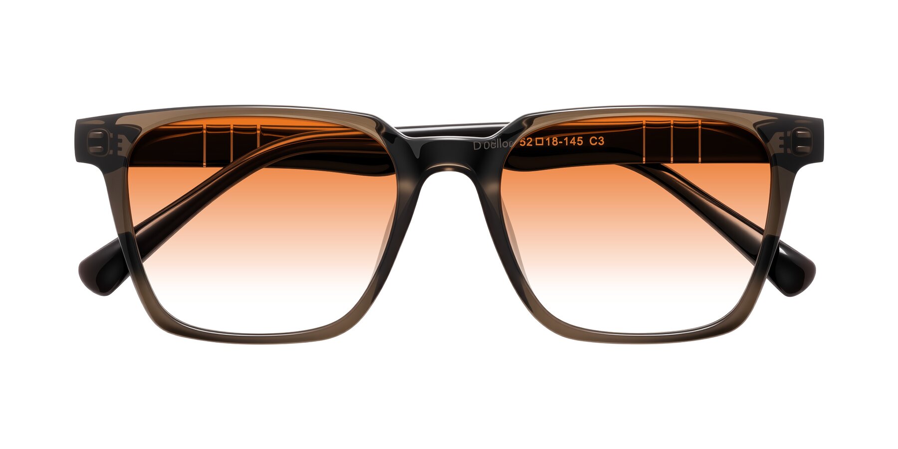 Folded Front of Doelum in Brown with Orange Gradient Lenses