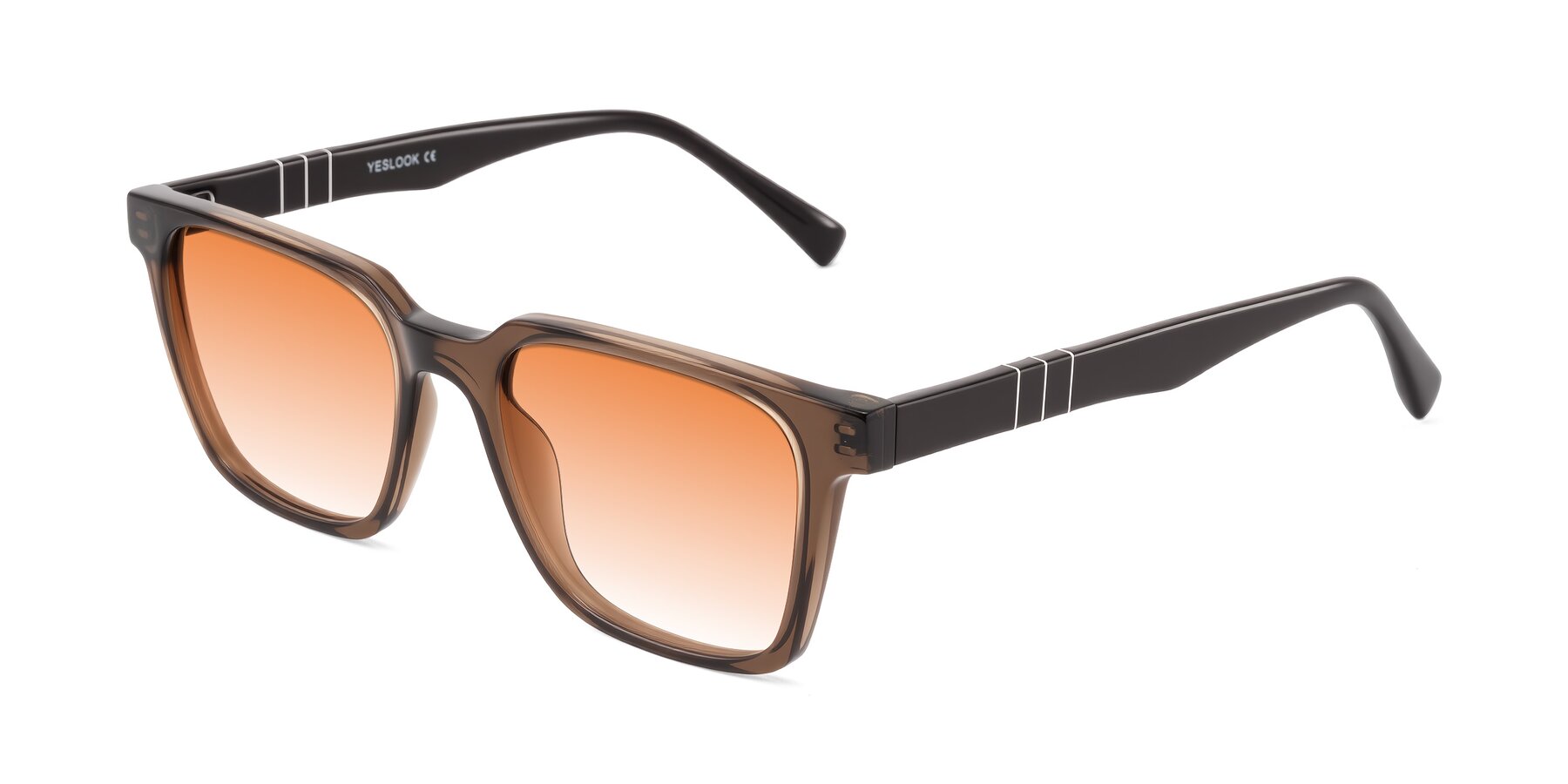Angle of Doelum in Brown with Orange Gradient Lenses