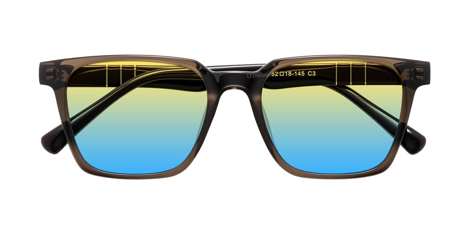 Folded Front of Doelum in Brown with Yellow / Blue Gradient Lenses