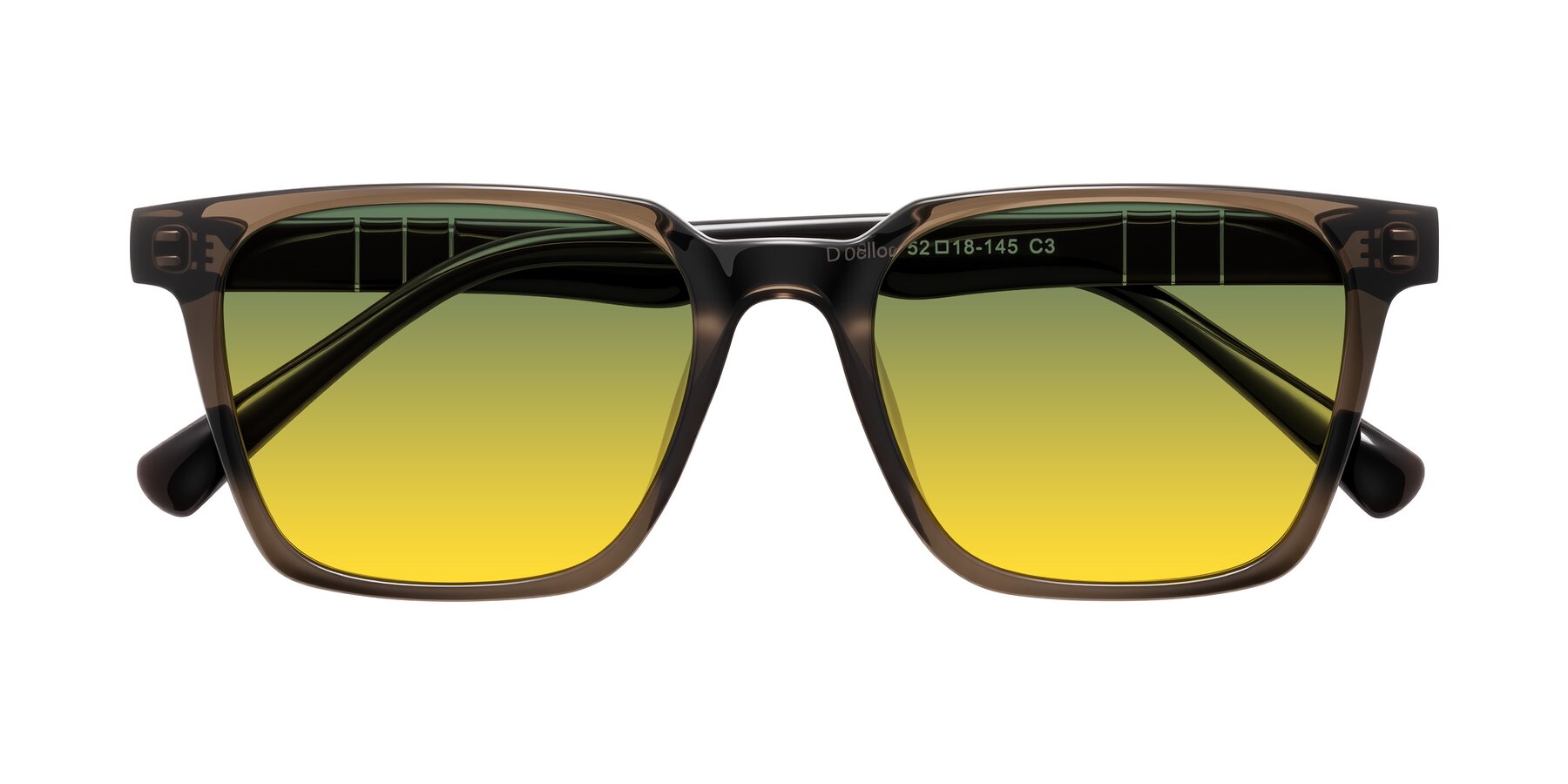 Folded Front of Doelum in Brown with Green / Yellow Gradient Lenses