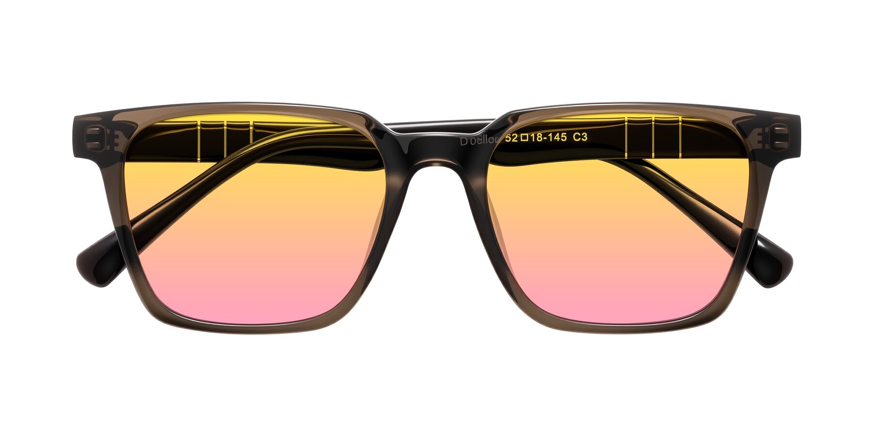 Folded Front of Doelum in Brown with Yellow / Pink Gradient Lenses