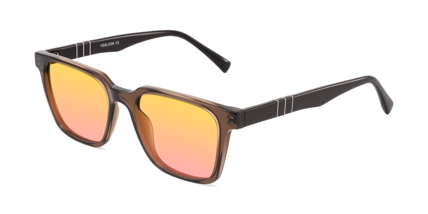 Angle of Doelum in Brown with Yellow / Pink Gradient Lenses
