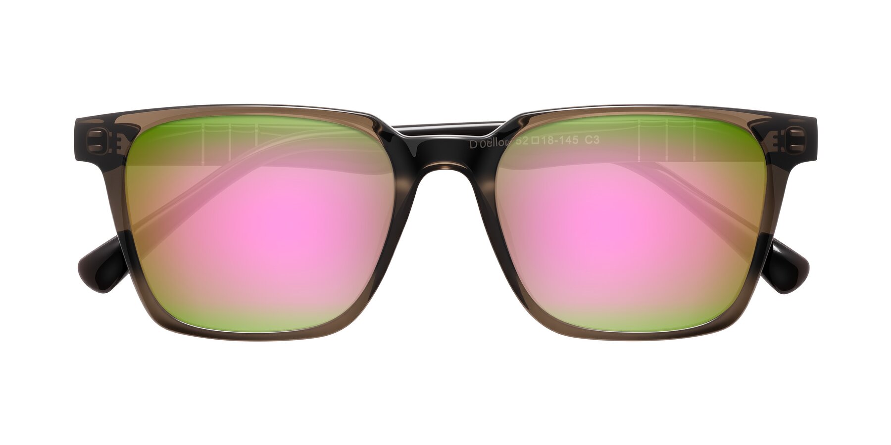 Folded Front of Doelum in Brown with Pink Mirrored Lenses