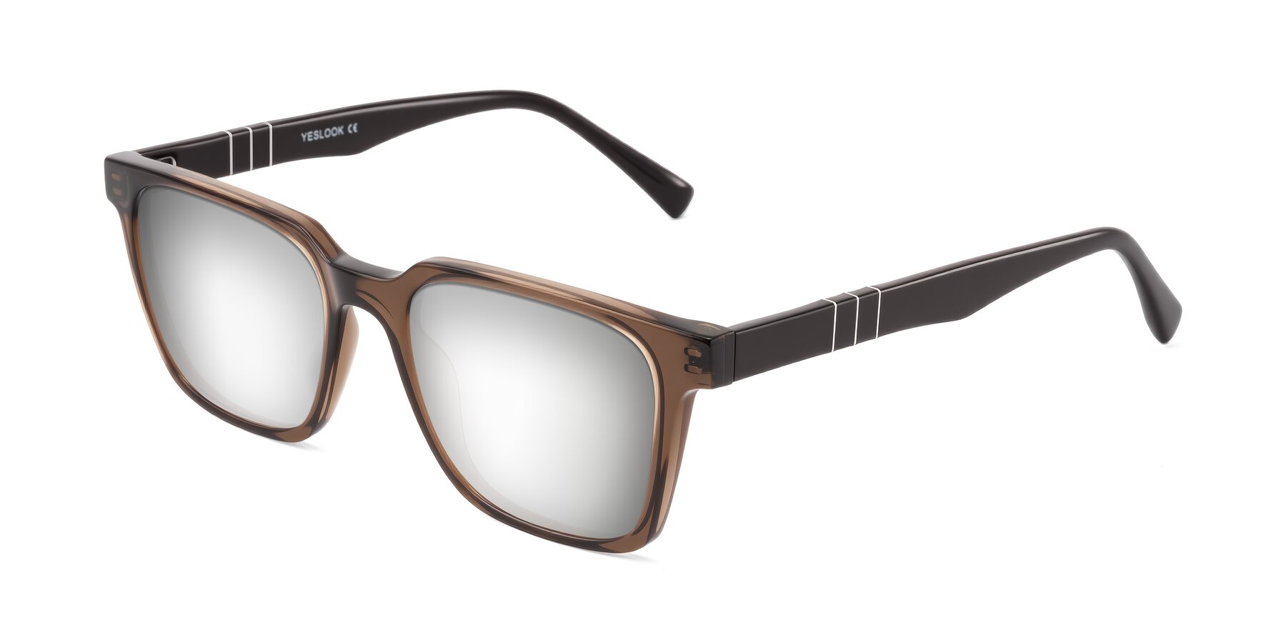 Angle of Doelum in Brown with Silver Mirrored Lenses