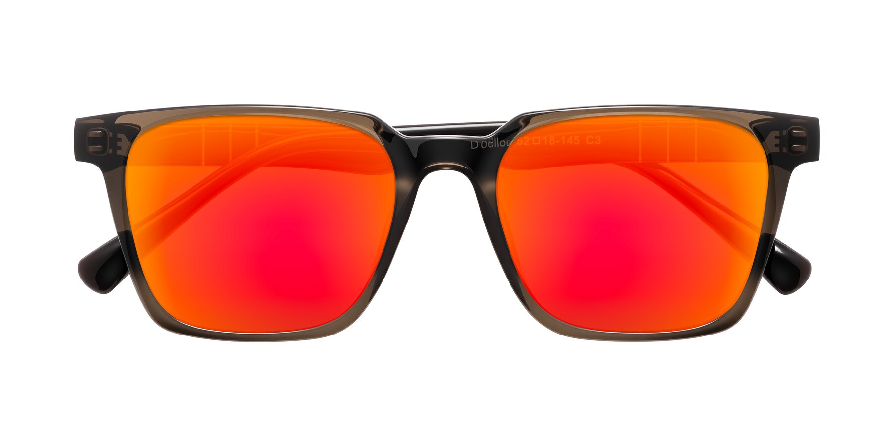 Folded Front of Doelum in Brown with Red Gold Mirrored Lenses