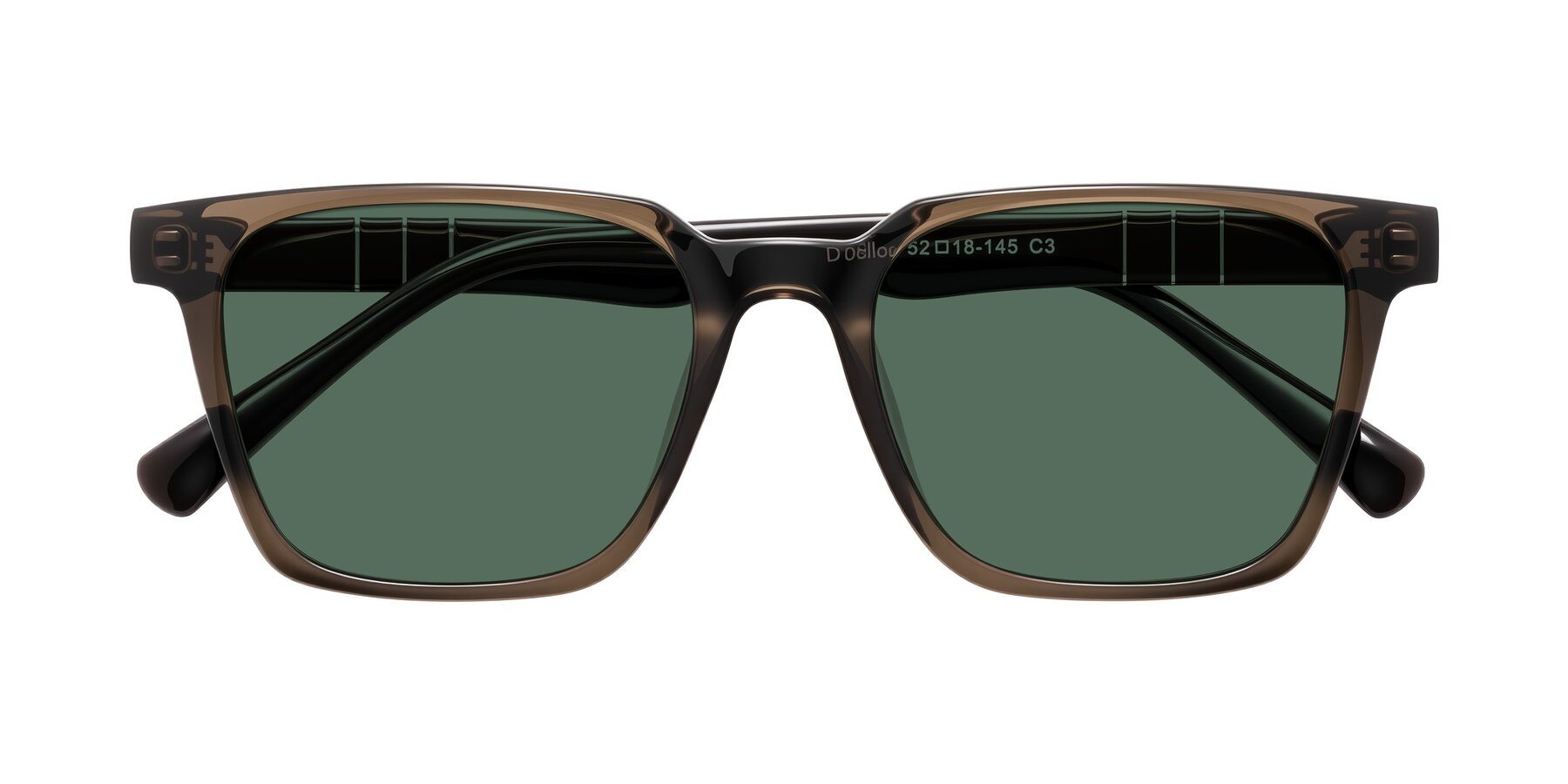 Folded Front of Doelum in Brown with Green Polarized Lenses