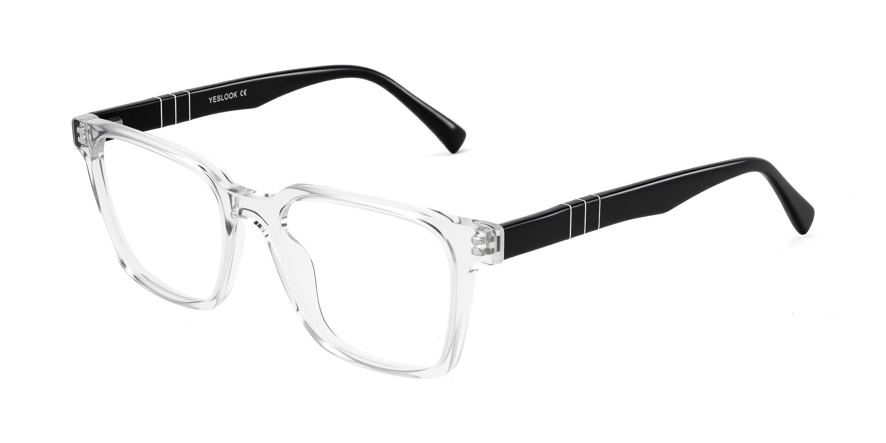Angle of Doelum in Clear/Black with Clear Eyeglass Lenses