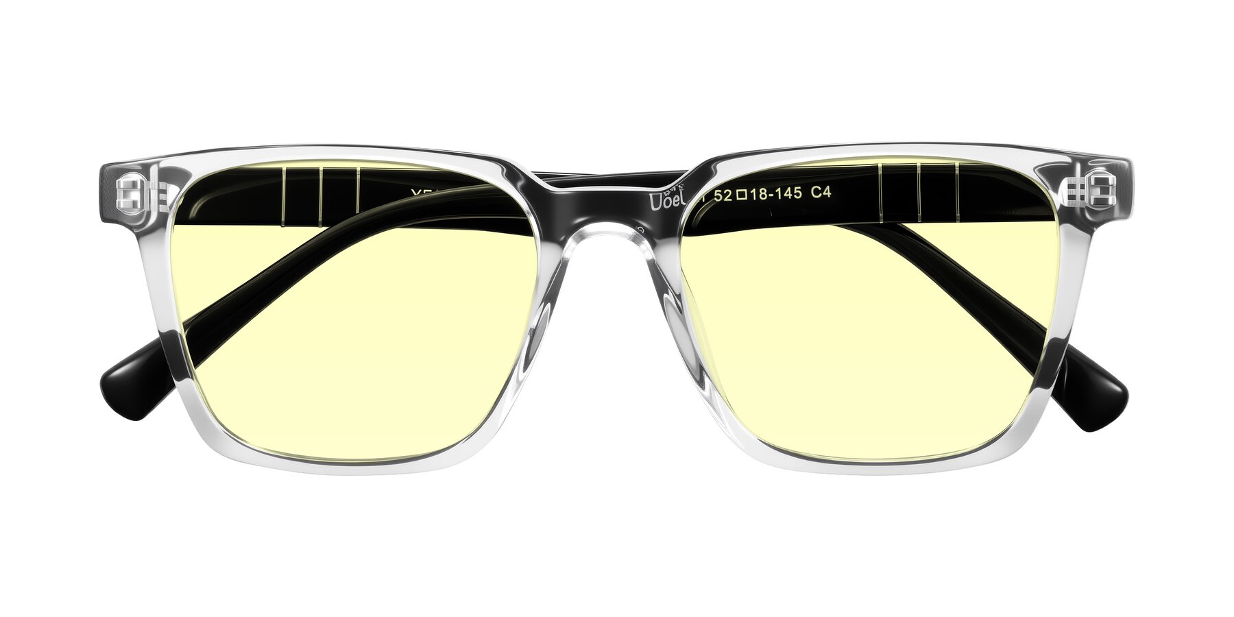 Folded Front of Doelum in Clear/Black with Light Yellow Tinted Lenses