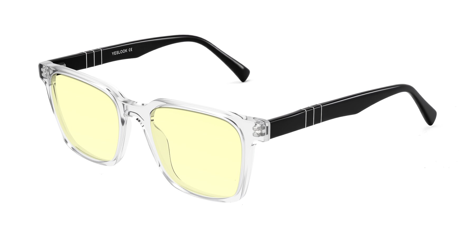 Angle of Doelum in Clear/Black with Light Yellow Tinted Lenses