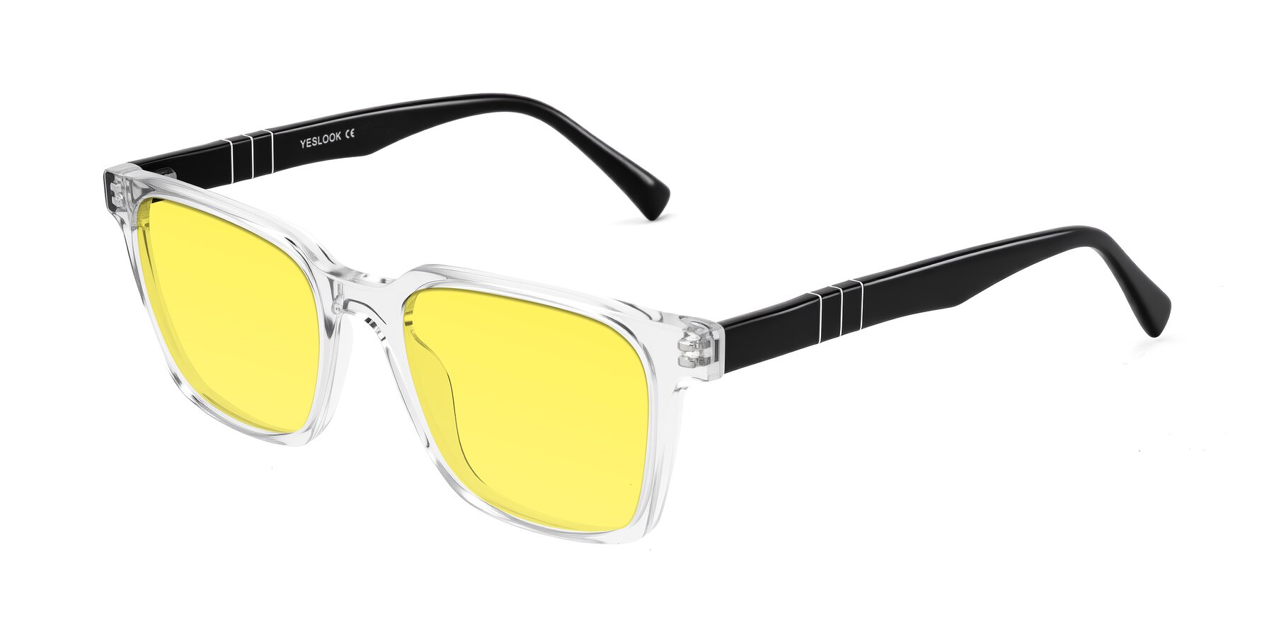 Angle of Doelum in Clear/Black with Medium Yellow Tinted Lenses