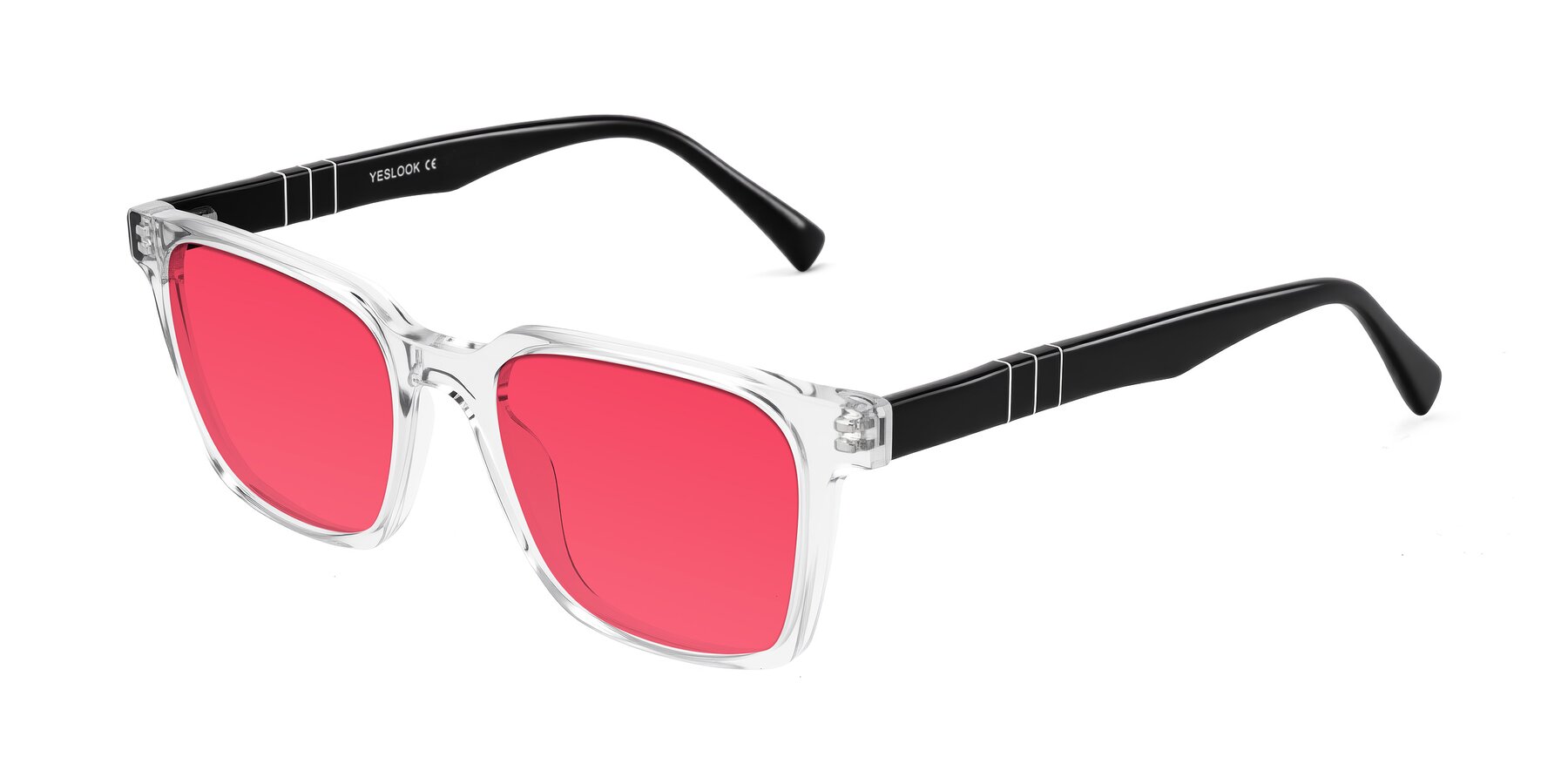 Angle of Doelum in Clear/Black with Red Tinted Lenses