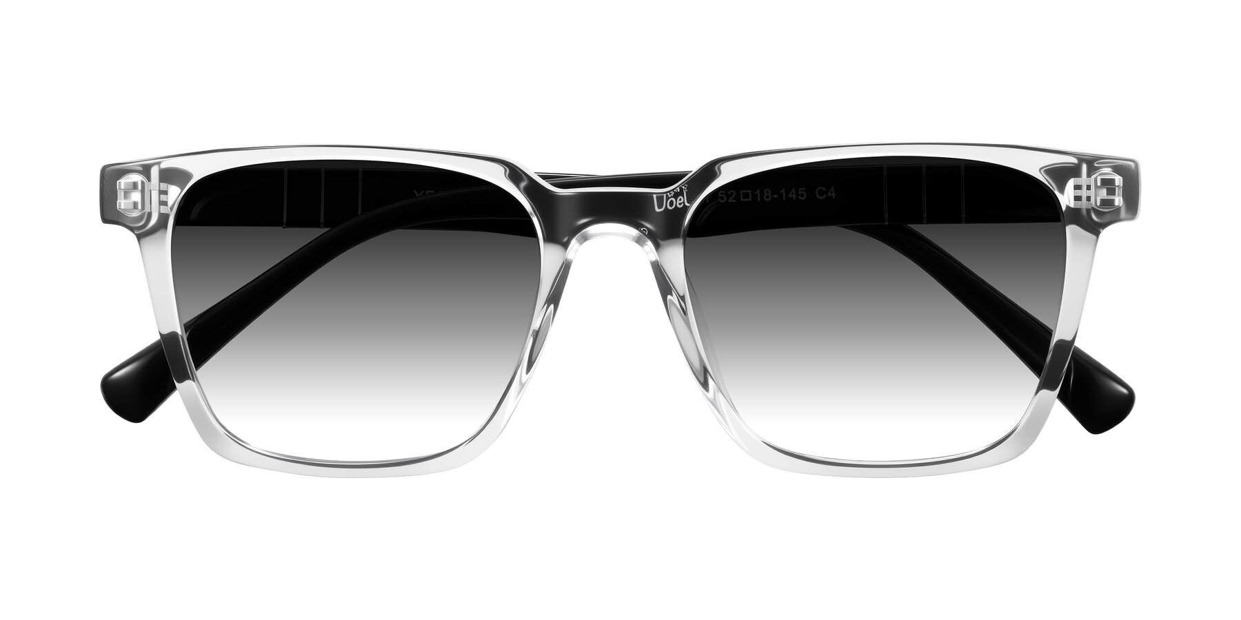 Folded Front of Doelum in Clear/Black with Gray Gradient Lenses