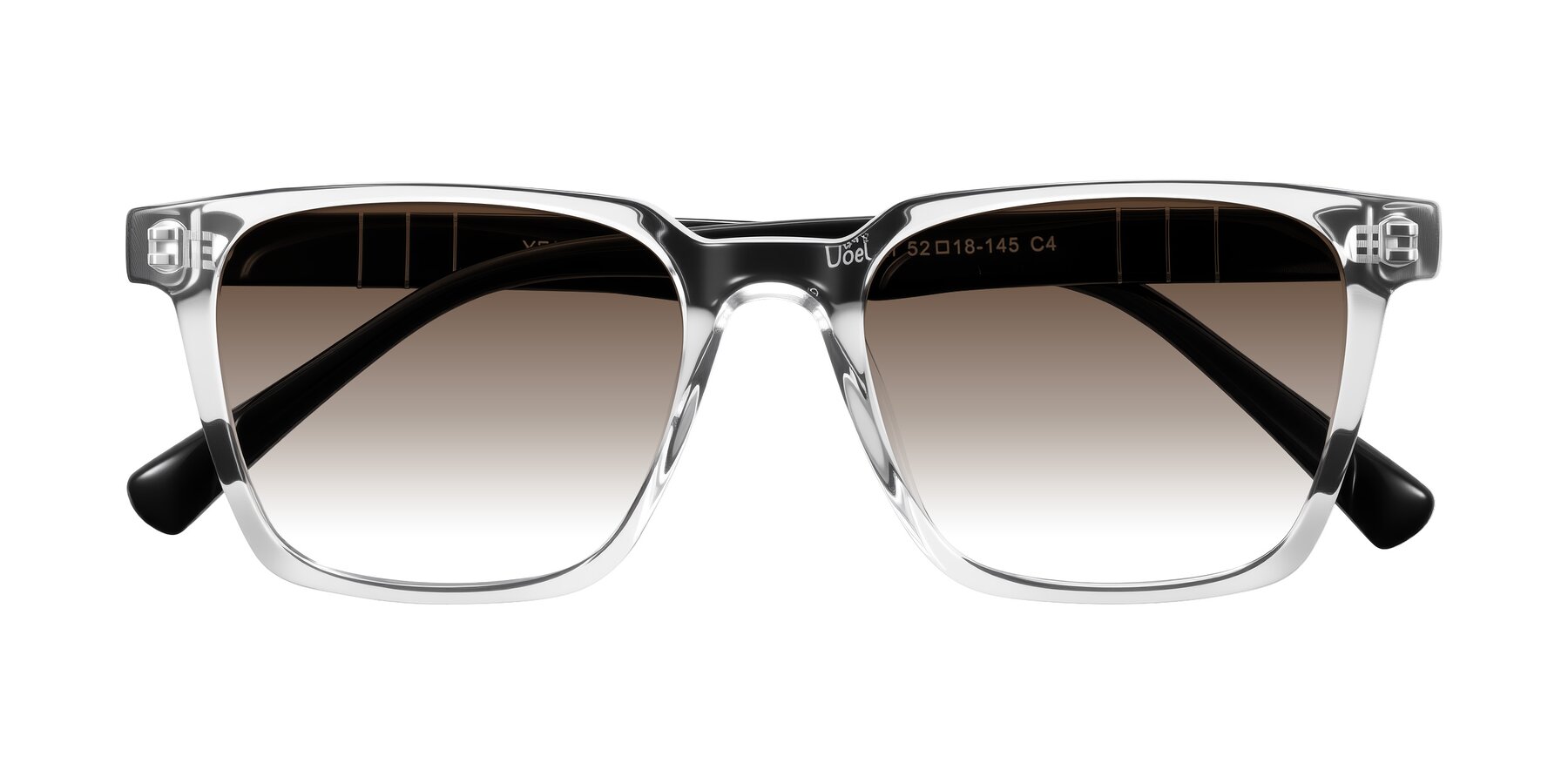 Folded Front of Doelum in Clear/Black with Brown Gradient Lenses