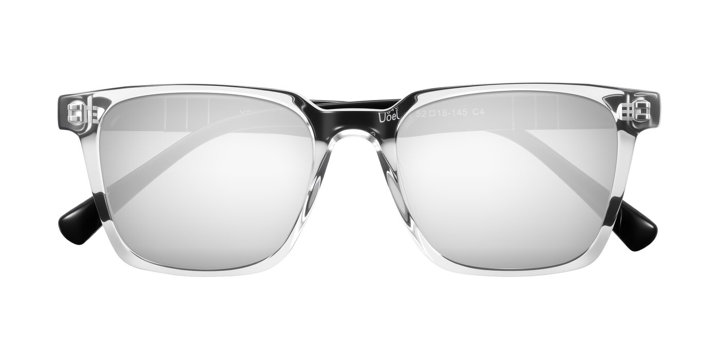 Doelum - Clear/Black Flash Mirrored Sunglasses