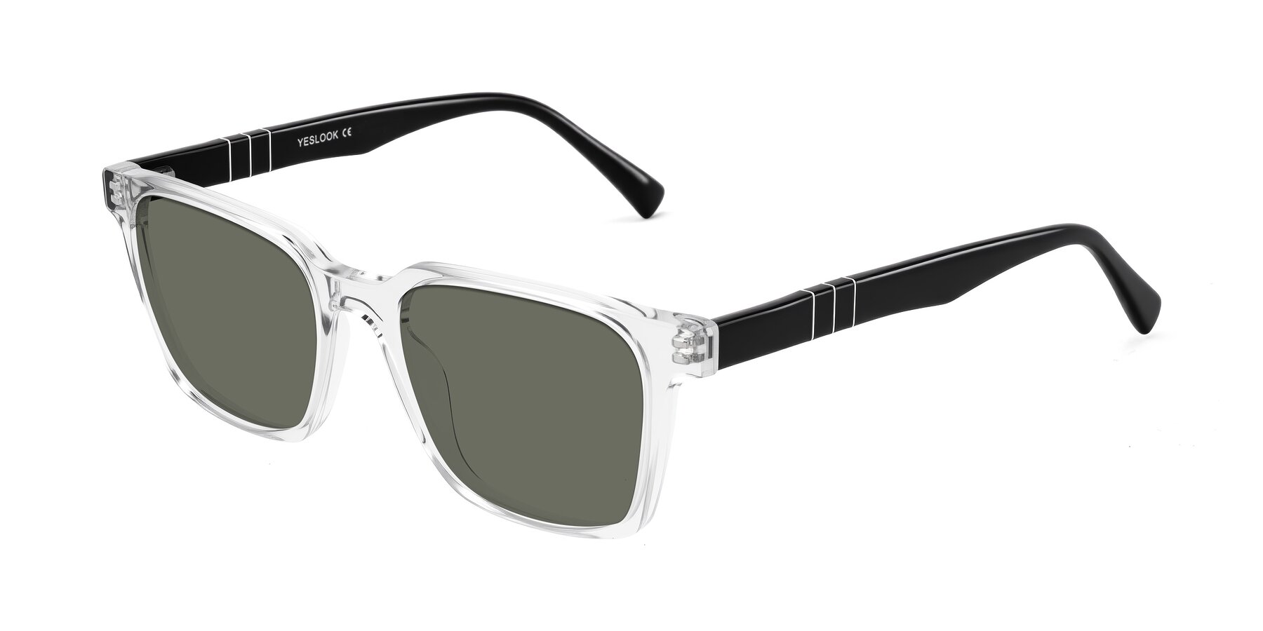 Angle of Doelum in Clear/Black with Gray Polarized Lenses