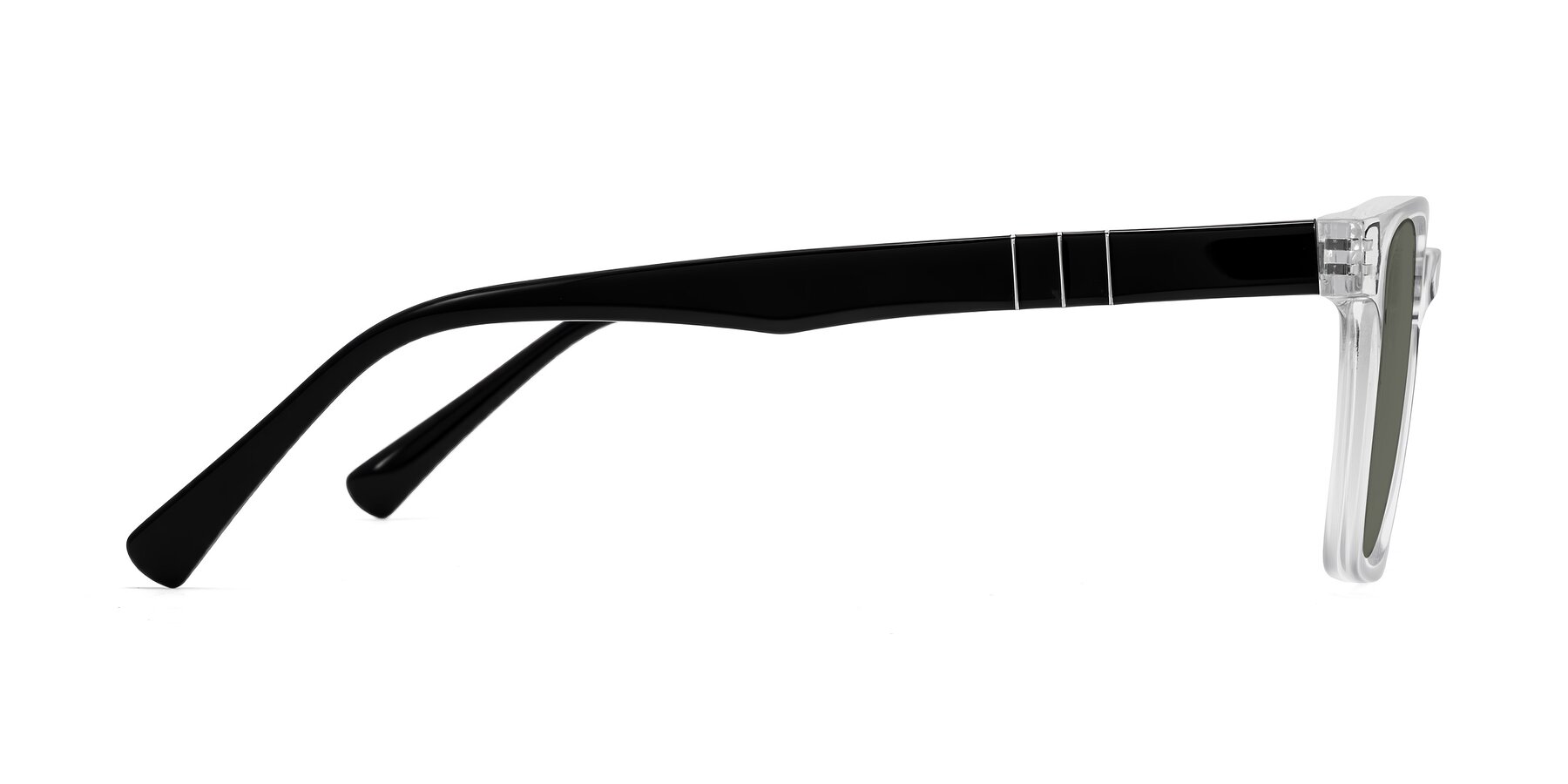 Side of Doelum in Clear/Black with Gray Polarized Lenses