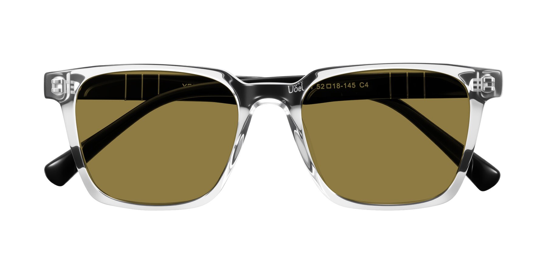 Folded Front of Doelum in Clear/Black with Brown Polarized Lenses