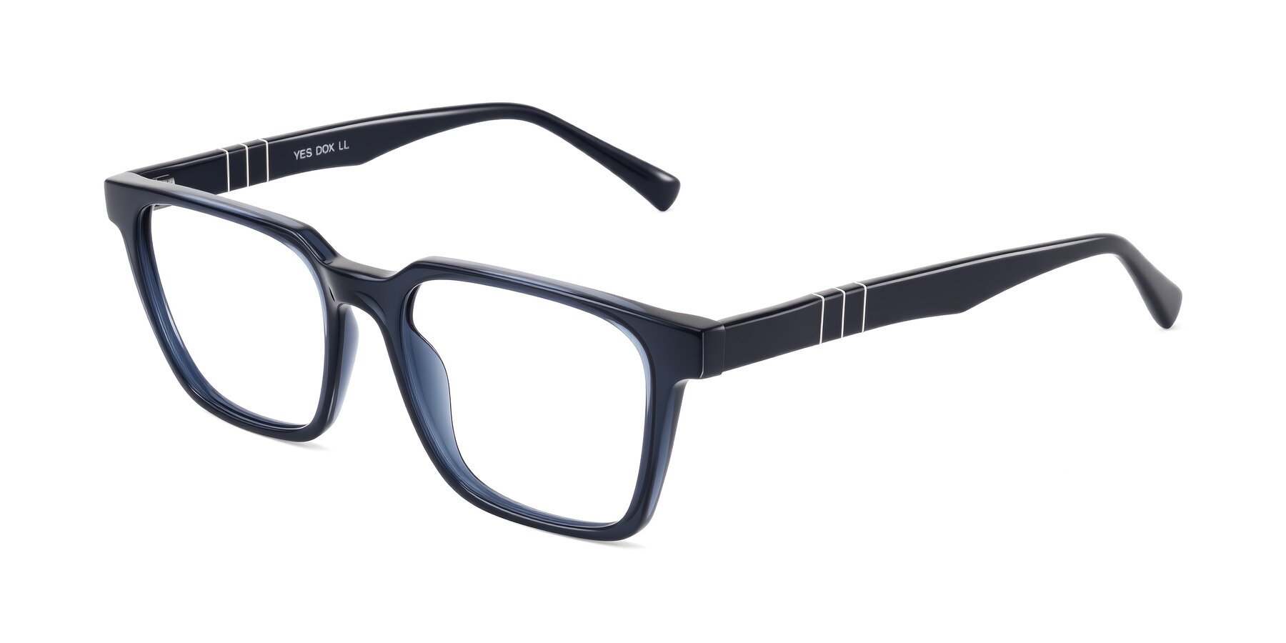 Angle of Doelum in Dark Navy with Clear Blue Light Blocking Lenses