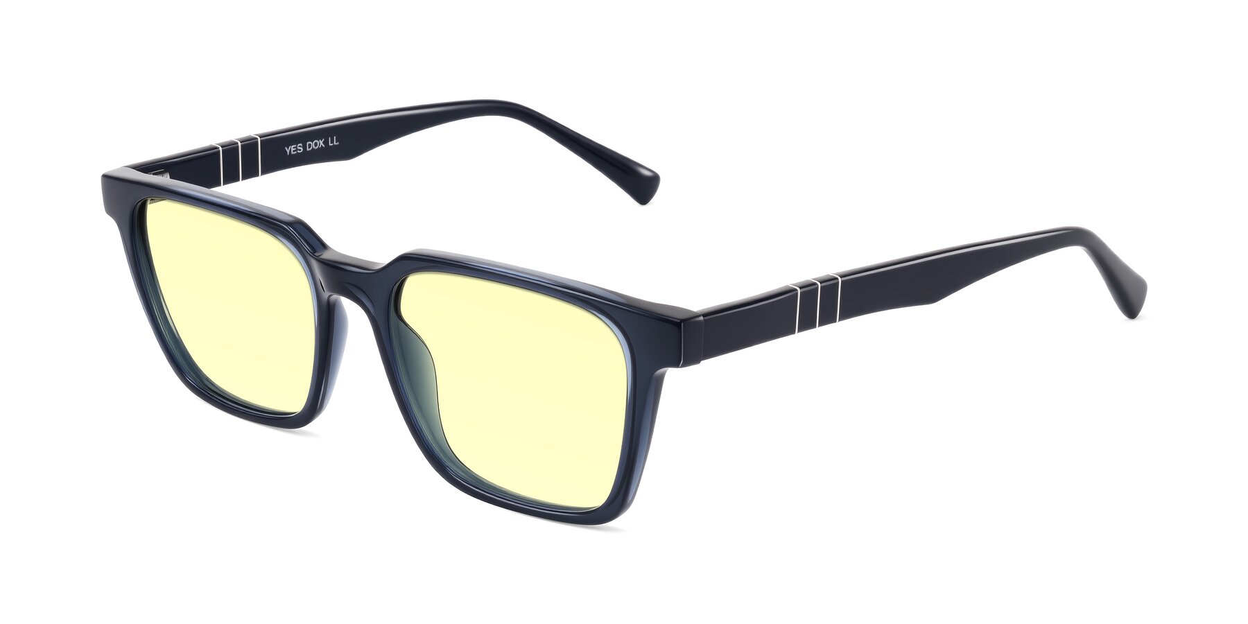 Angle of Doelum in Dark Navy with Light Yellow Tinted Lenses