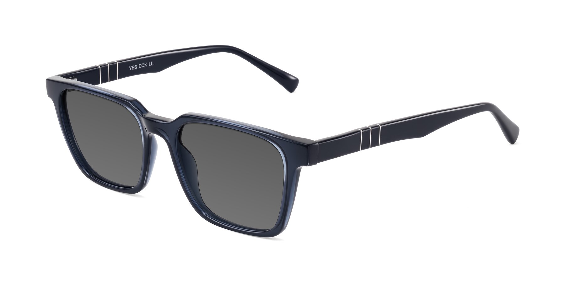 Angle of Doelum in Dark Navy with Medium Gray Tinted Lenses