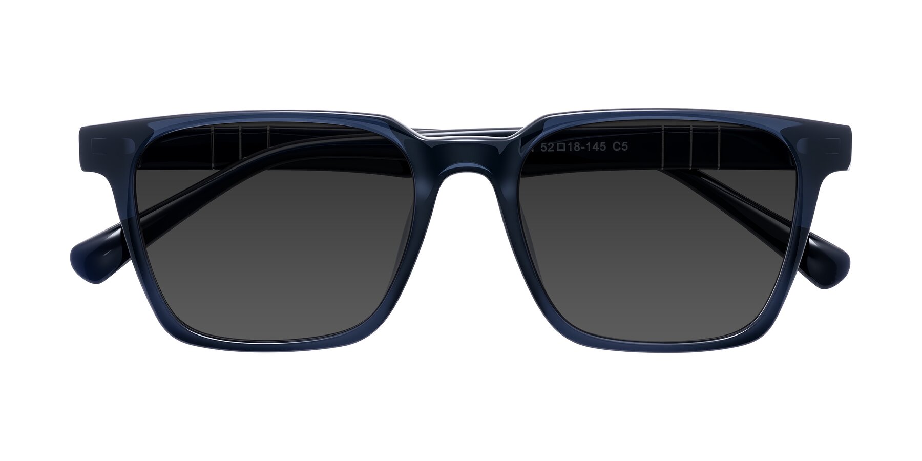 Folded Front of Doelum in Dark Navy with Gray Tinted Lenses