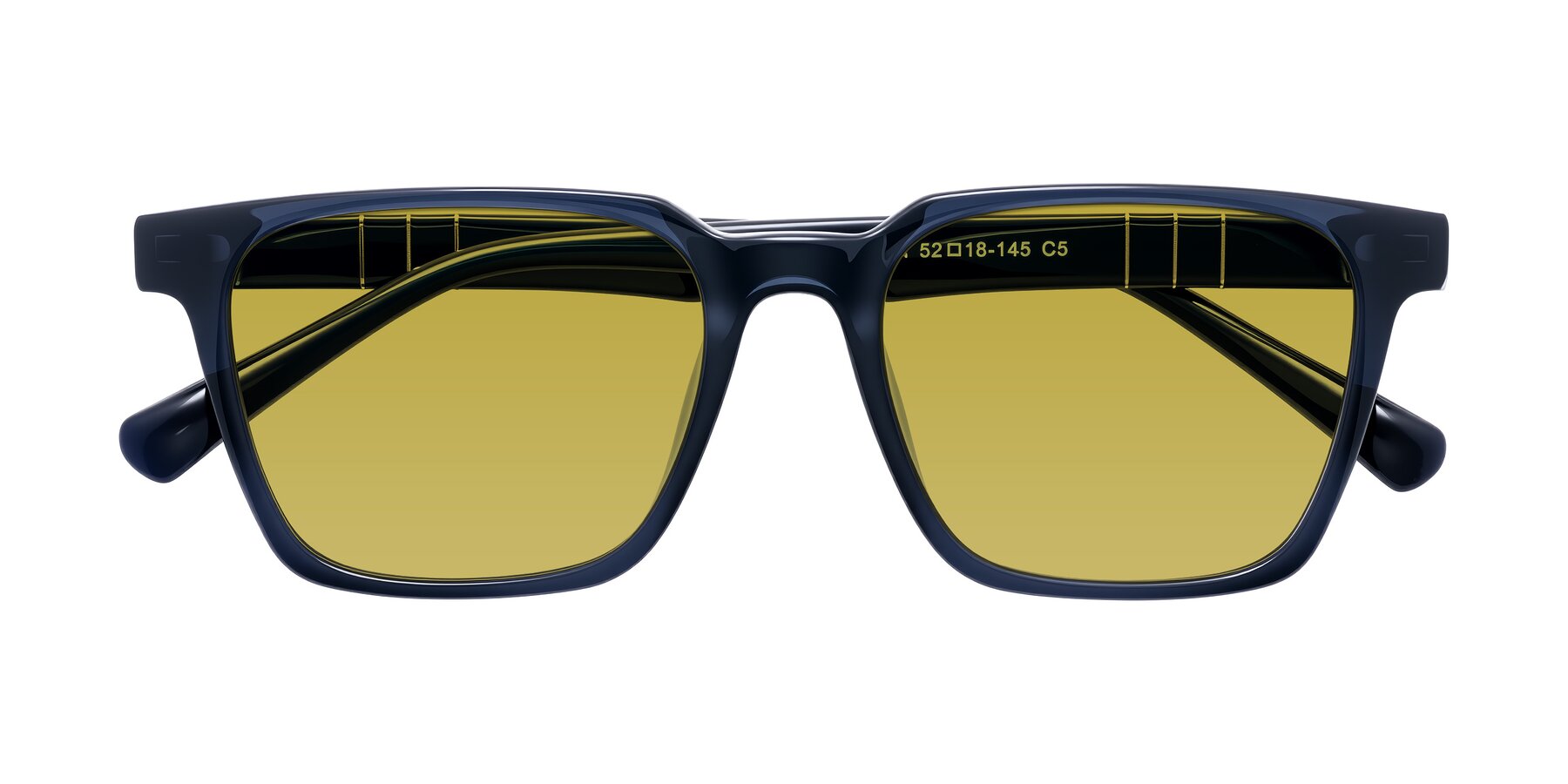 Folded Front of Doelum in Dark Navy with Champagne Tinted Lenses