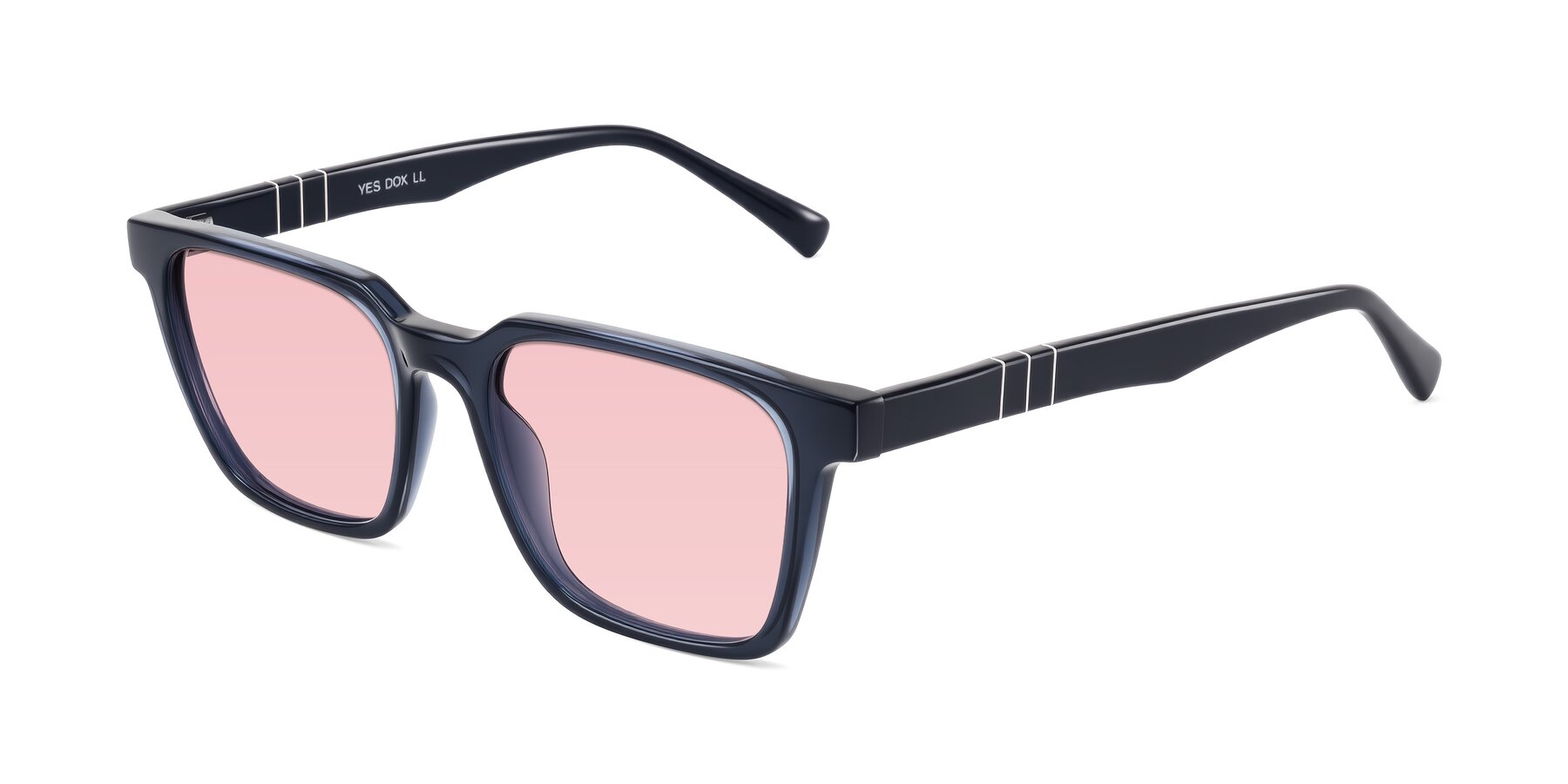 Angle of Doelum in Dark Navy with Light Garnet Tinted Lenses