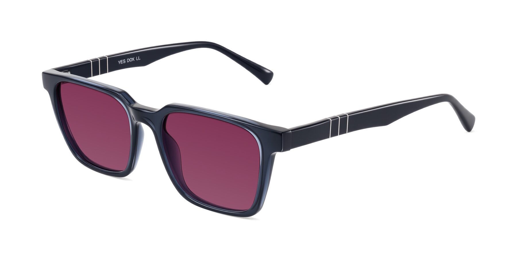 Angle of Doelum in Dark Navy with Wine Tinted Lenses