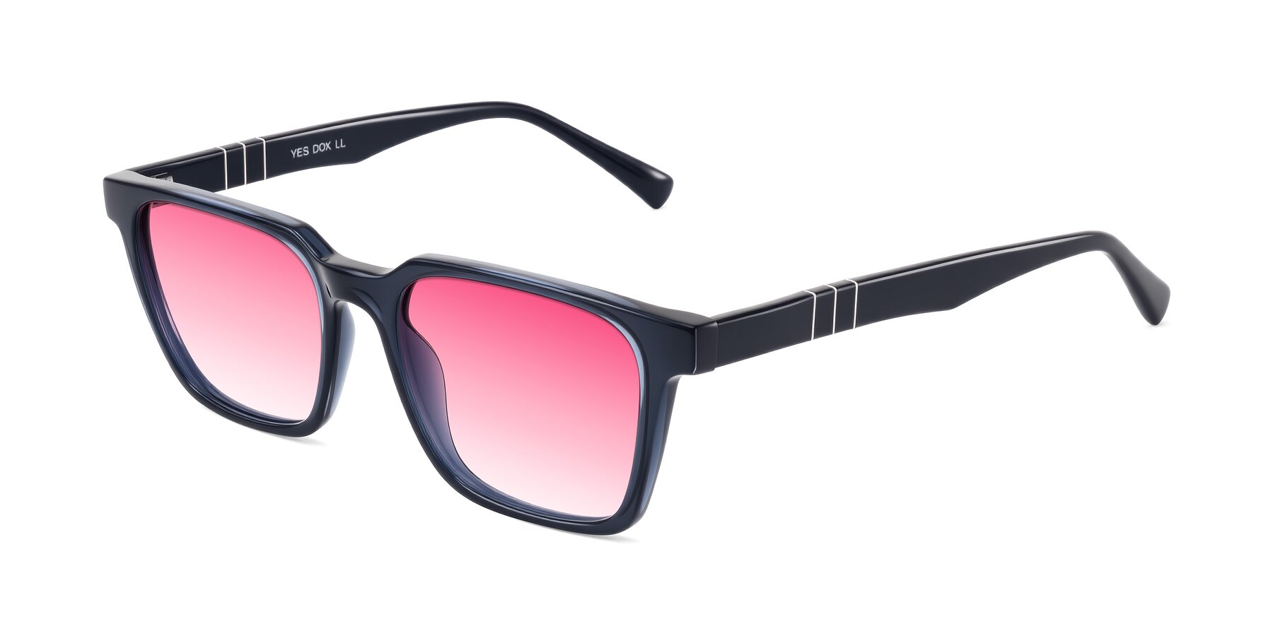 Angle of Doelum in Dark Navy with Pink Gradient Lenses