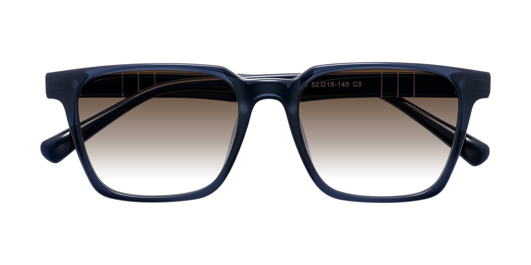 Folded Front of Doelum in Dark Navy with Brown Gradient Lenses
