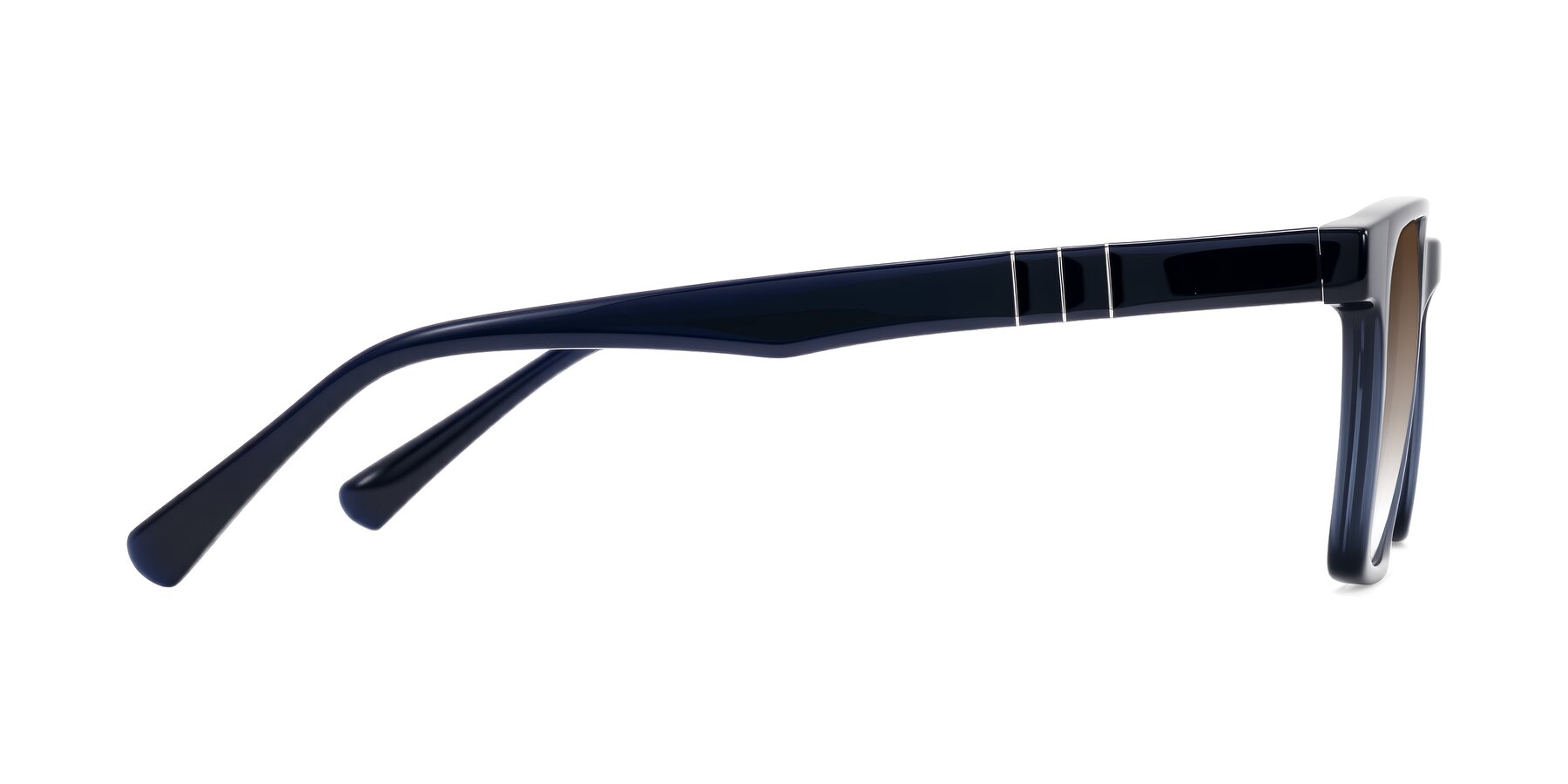 Side of Doelum in Dark Navy with Brown Gradient Lenses