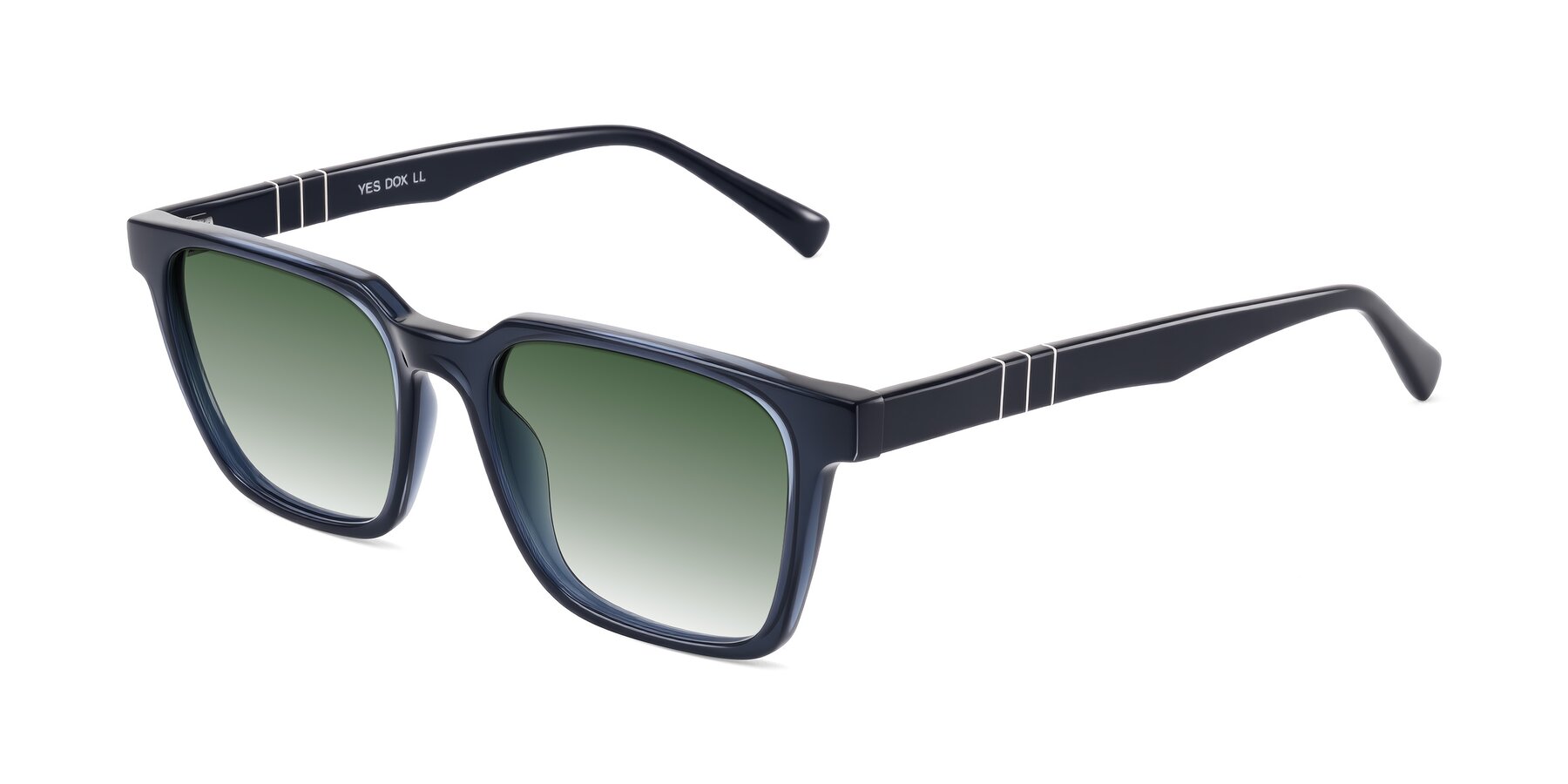Angle of Doelum in Dark Navy with Green Gradient Lenses