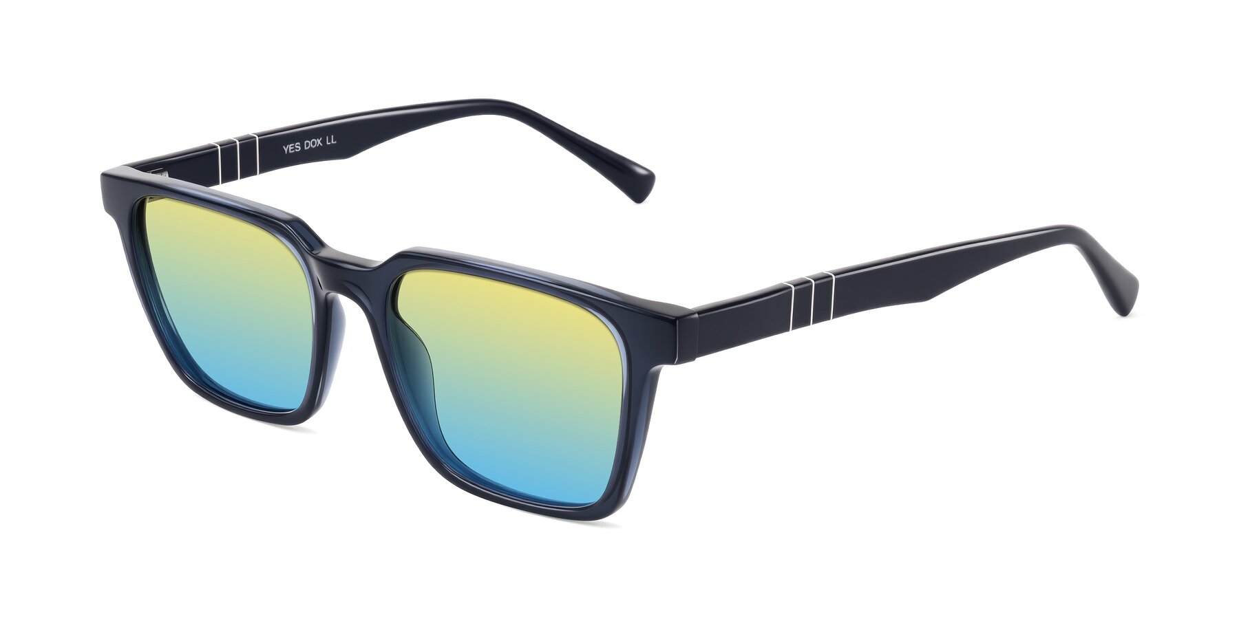 Angle of Doelum in Dark Navy with Yellow / Blue Gradient Lenses